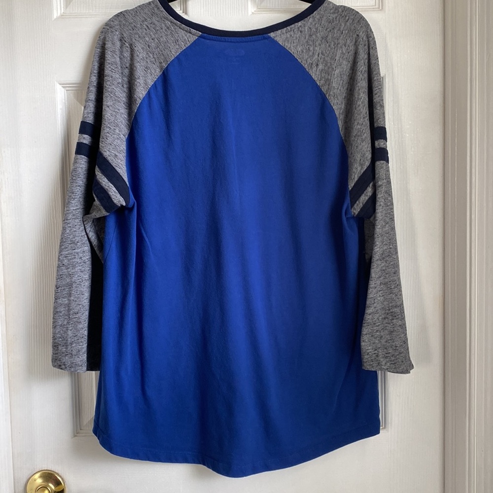 Old Navy Baseball Style Shirt, Blue and Gray XL